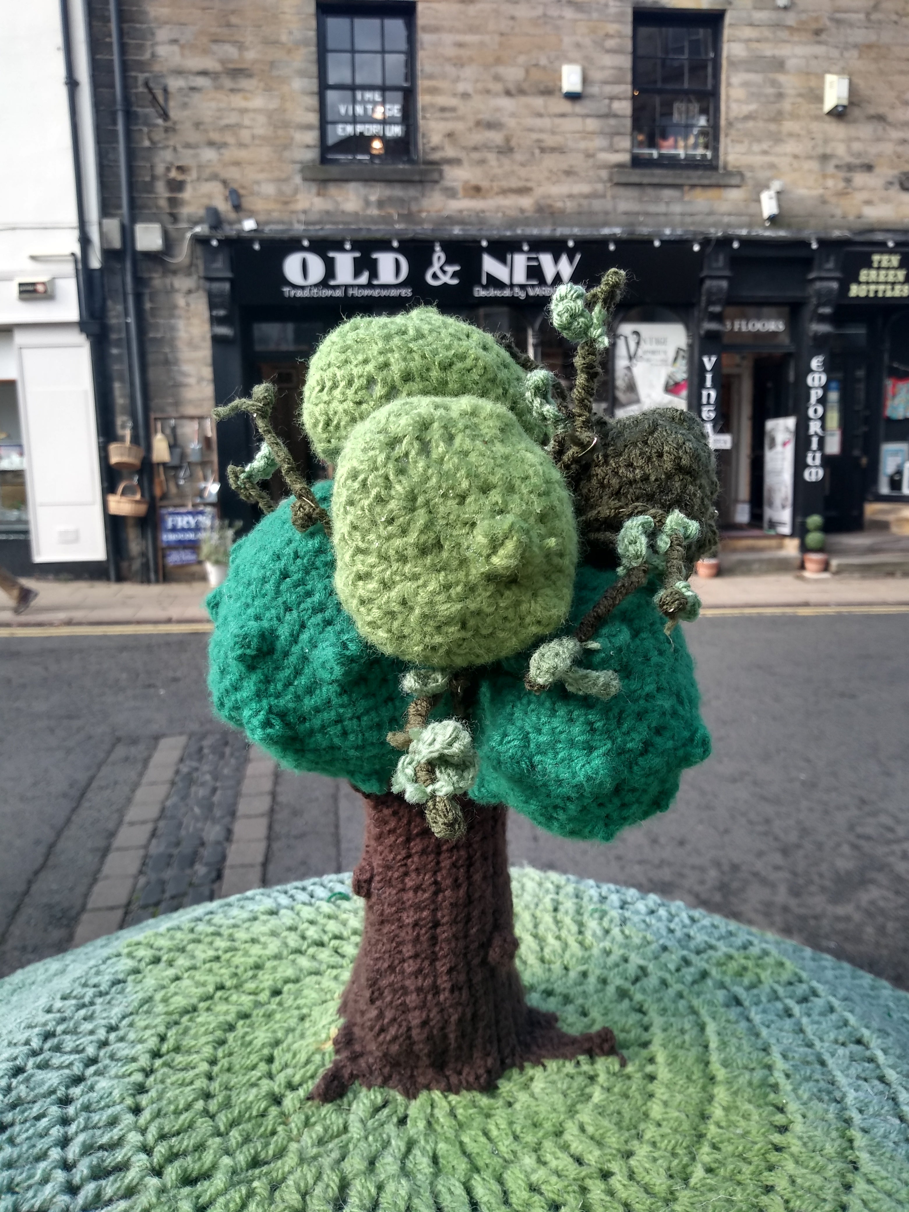 The postbox topper in Hexham made in a tribute to the historic Sycamore Gap tree that was felled in September