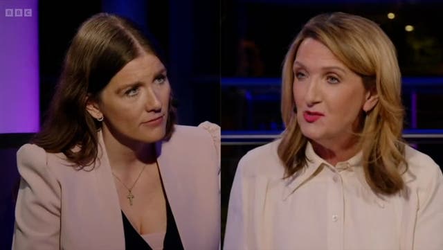 <p>Victoria Derbyshire accuses Conservatives of ‘making things up’ in fiery clash with Michelle Donelan.</p>