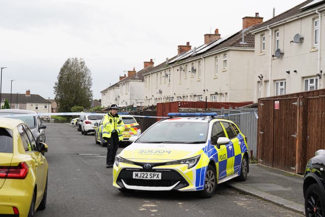Police activity on Maple Terrace in Shiney Row near Sunderland where a man died after a dog attack (Owen Humphreys/PA)