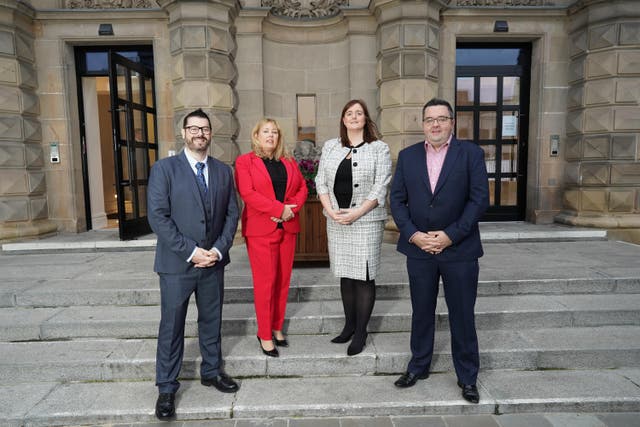 Business chiefs met at Custom House, Belfast. (Elaine Hill/PA)