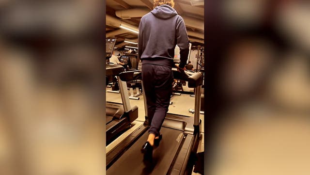 <p>Strictly’s Bobby Brazier runs on treadmill in ballroom shoes as Dianne Buswell shares cheeky gym video.</p>