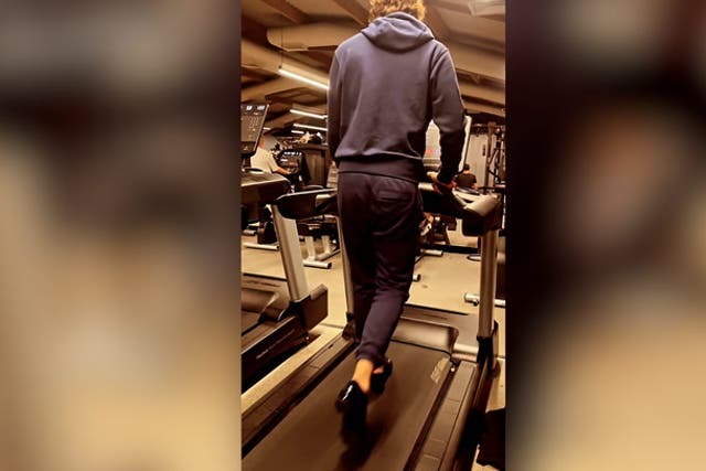 <p>Strictly’s Bobby Brazier runs on treadmill in ballroom shoes as Dianne Buswell shares cheeky gym video.</p>