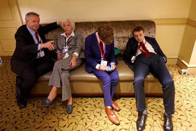 <p>It’s all too much for one delegate</p>