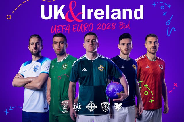 <p>The UK and Ireland’s Euro 2028 bid poster</p>