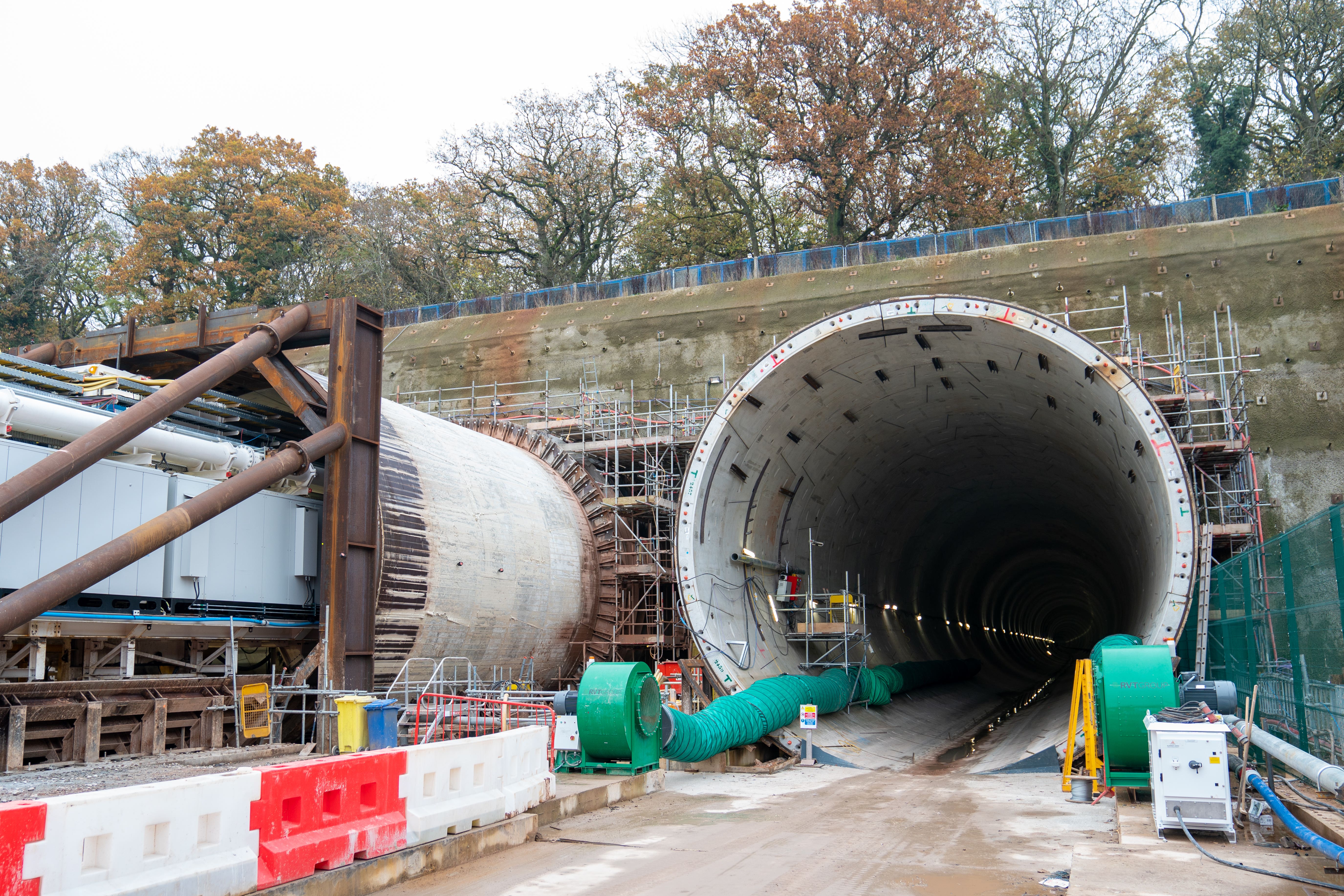 Some 65 miles of HS2 tunnels are being created between London and the West Midlands (Joe Giddens/PA)