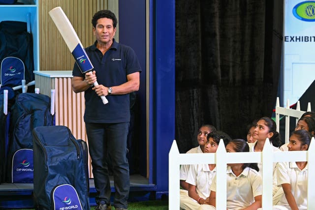 <p>India legend Sachin Tendulkar appears at an event in Mumbai on 4 October on the eve of the Cricket World Cup, where he is a global ambassador </p>