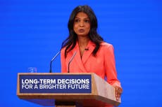 Akshata Murthy makes surprise address at Tory conference to support ‘best friend’ Rishi Sunak