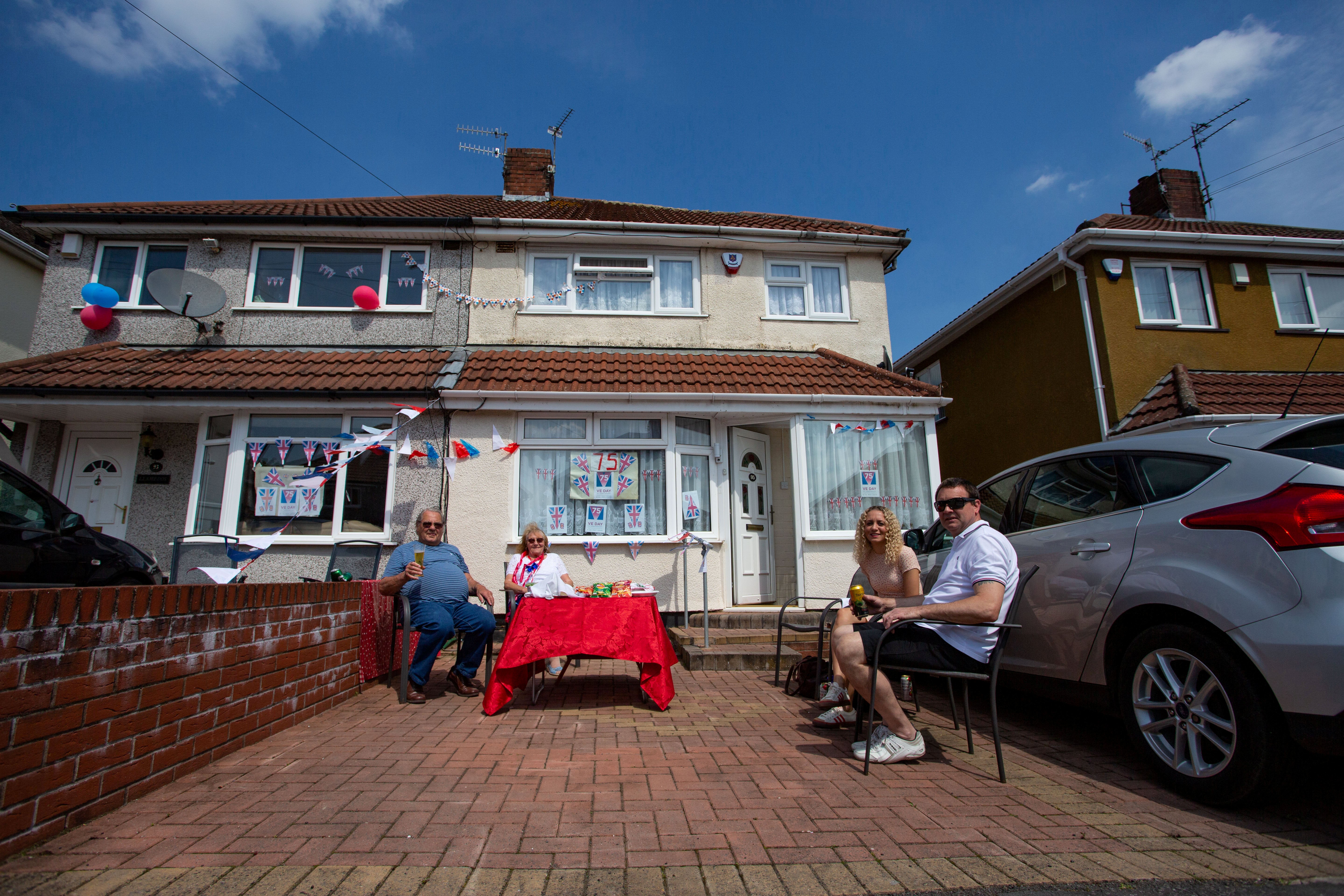 Residents in 2020 enjoy a social distancing street party to celebrate the 75th anniversary of Victory in Europe Day.