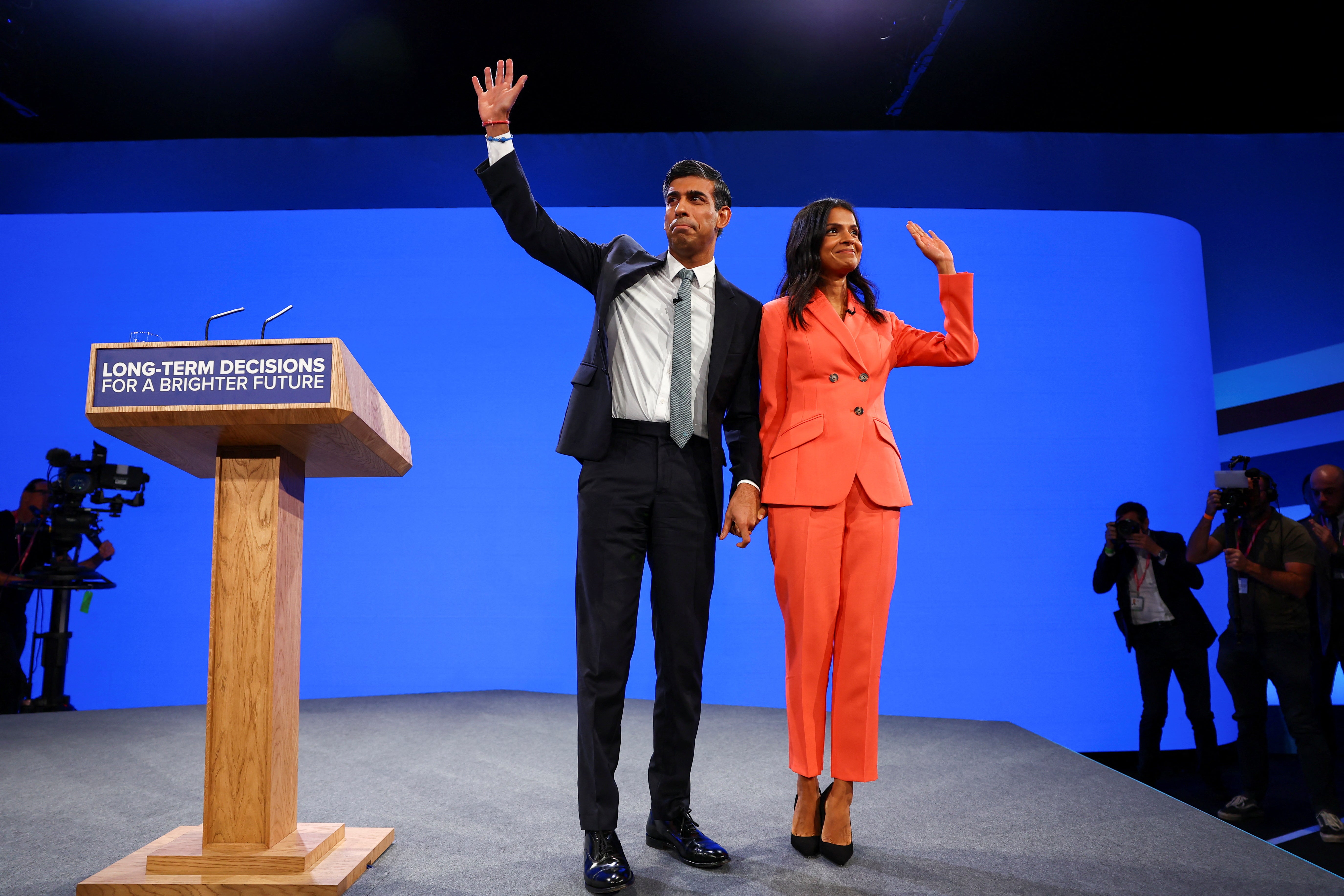 Rishi Sunak and his wife at Tory conference Akshata Murthy