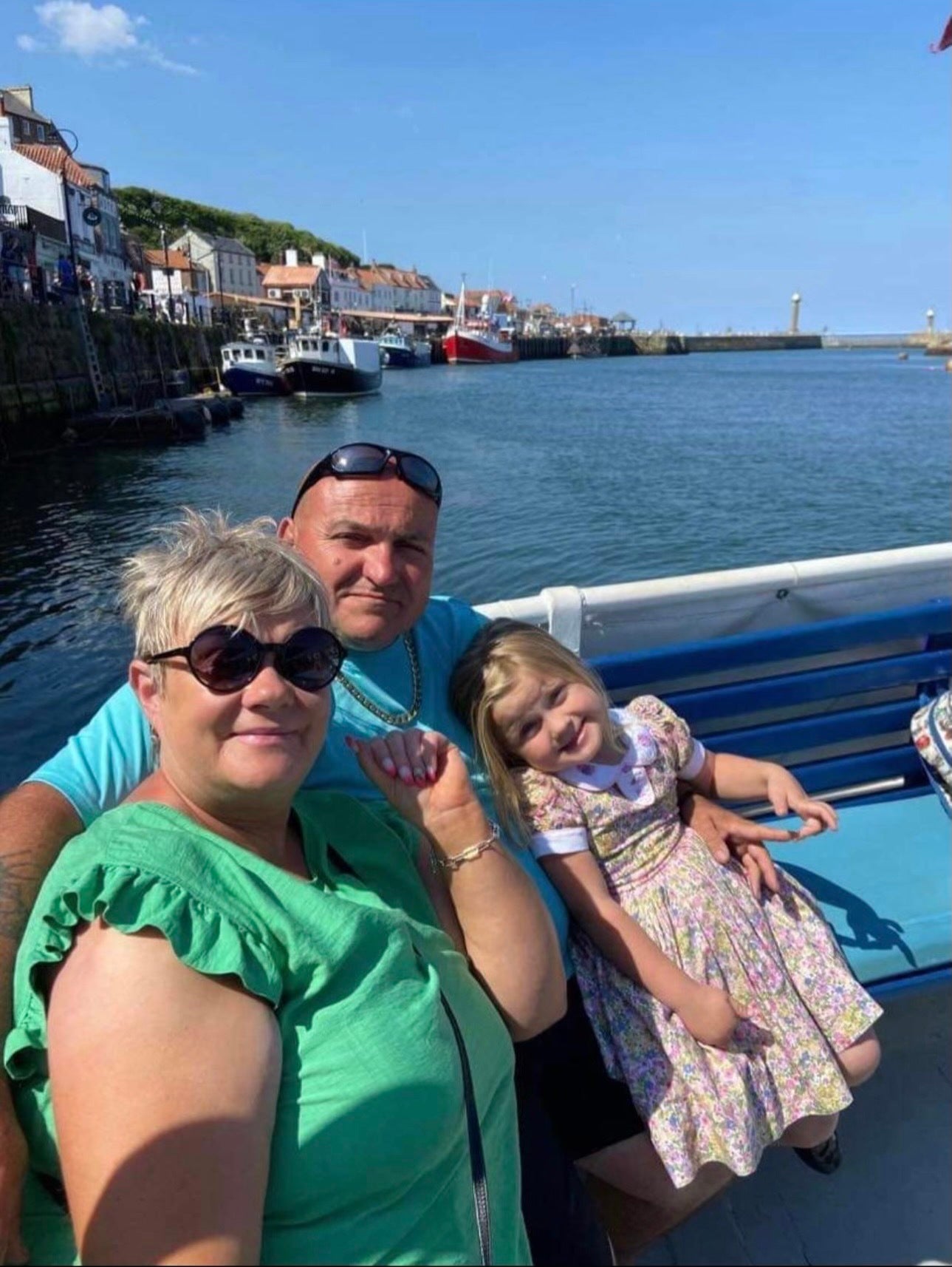 Chad said his mother Melanie Hunt (left), 50, dialled 999 immediately on 18 September when she found his father Martin (centre) collapsed in the kitchen
