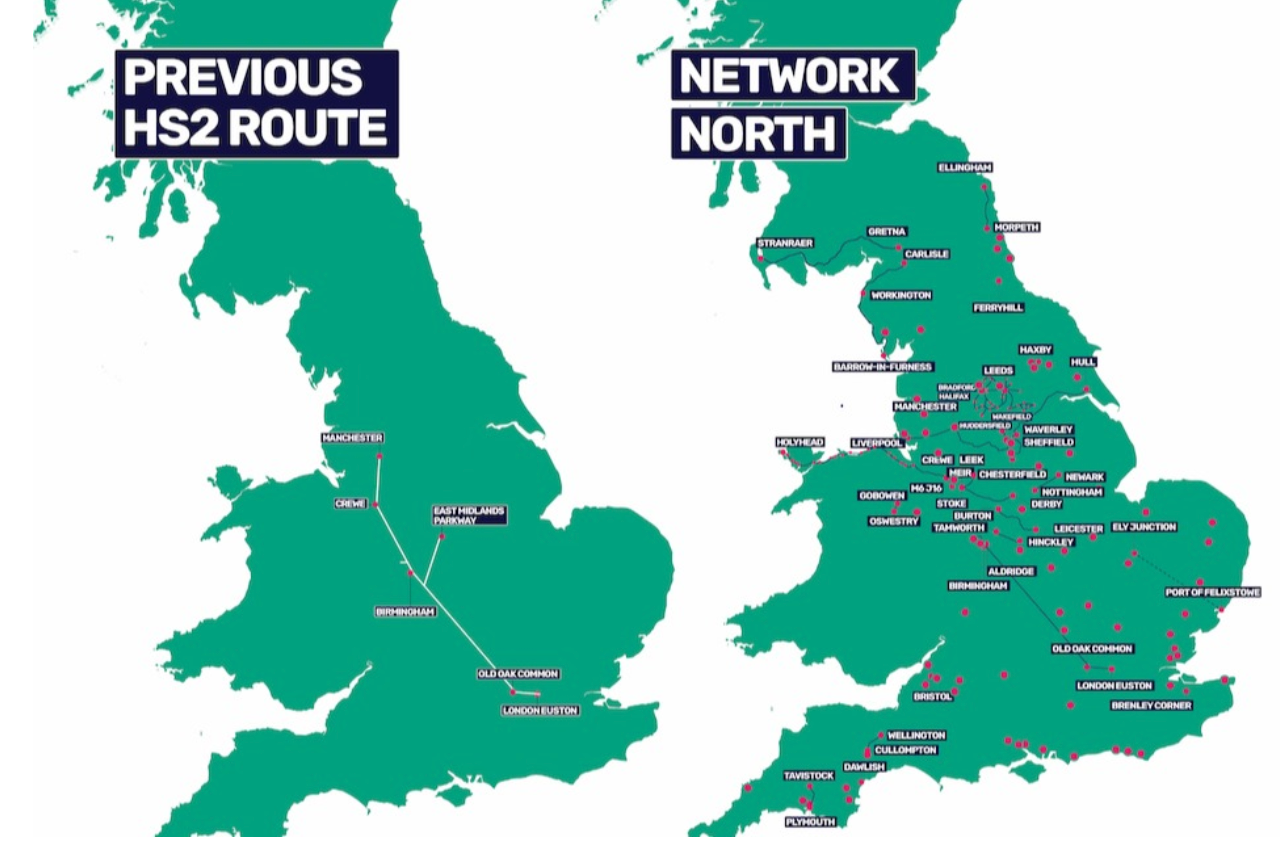 Look North: Spending freed up by the cancellation of HS2’s northern section will go on projects as far away as Devon and Kent