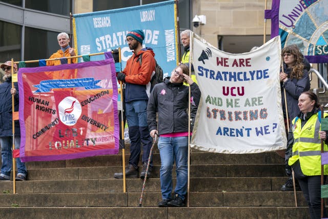 A national strike in Scottish colleges took place on September 6 (Jane Barlow/PA)