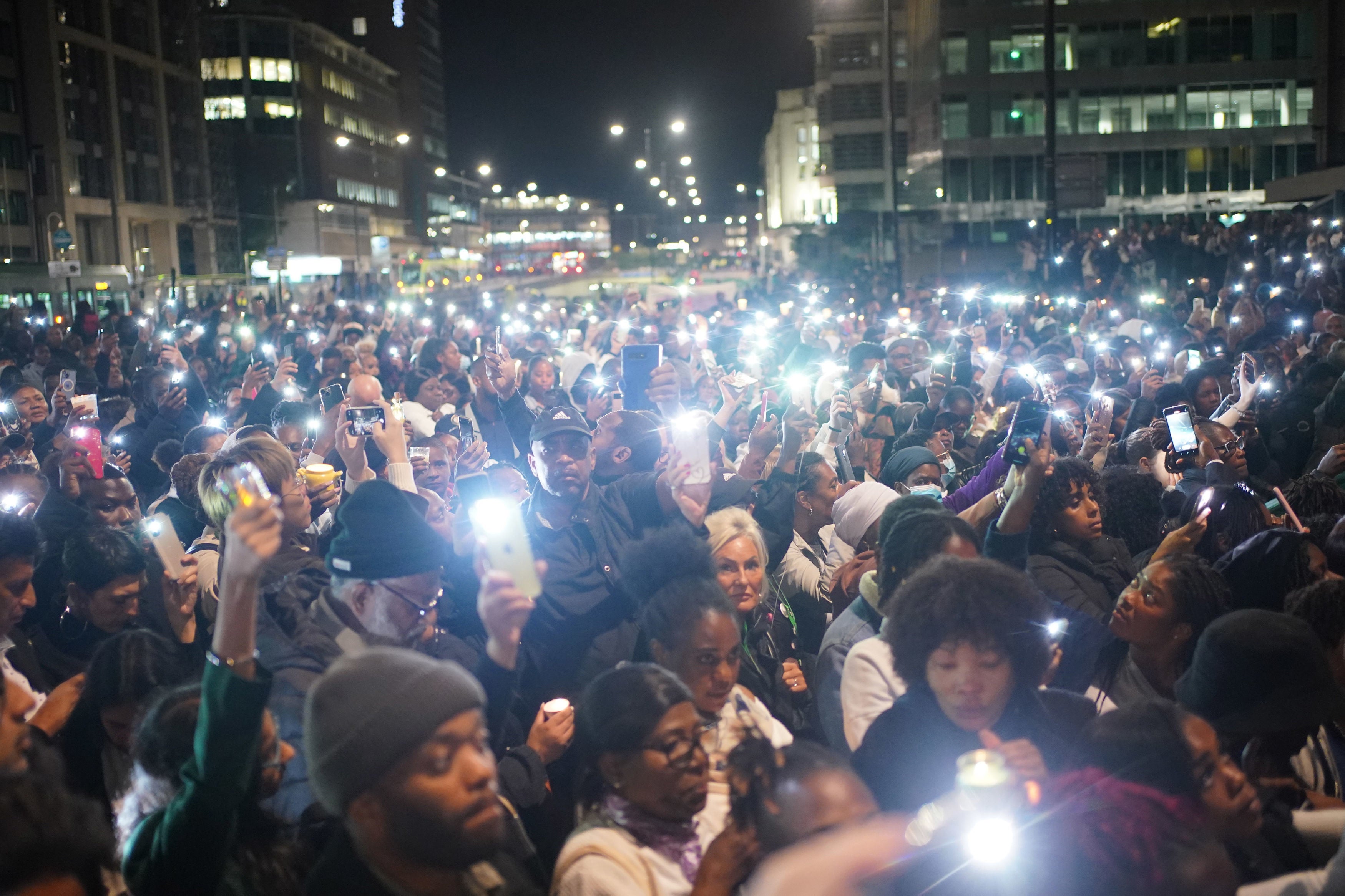 Thousands are reported to have attended the vigil in Croydon