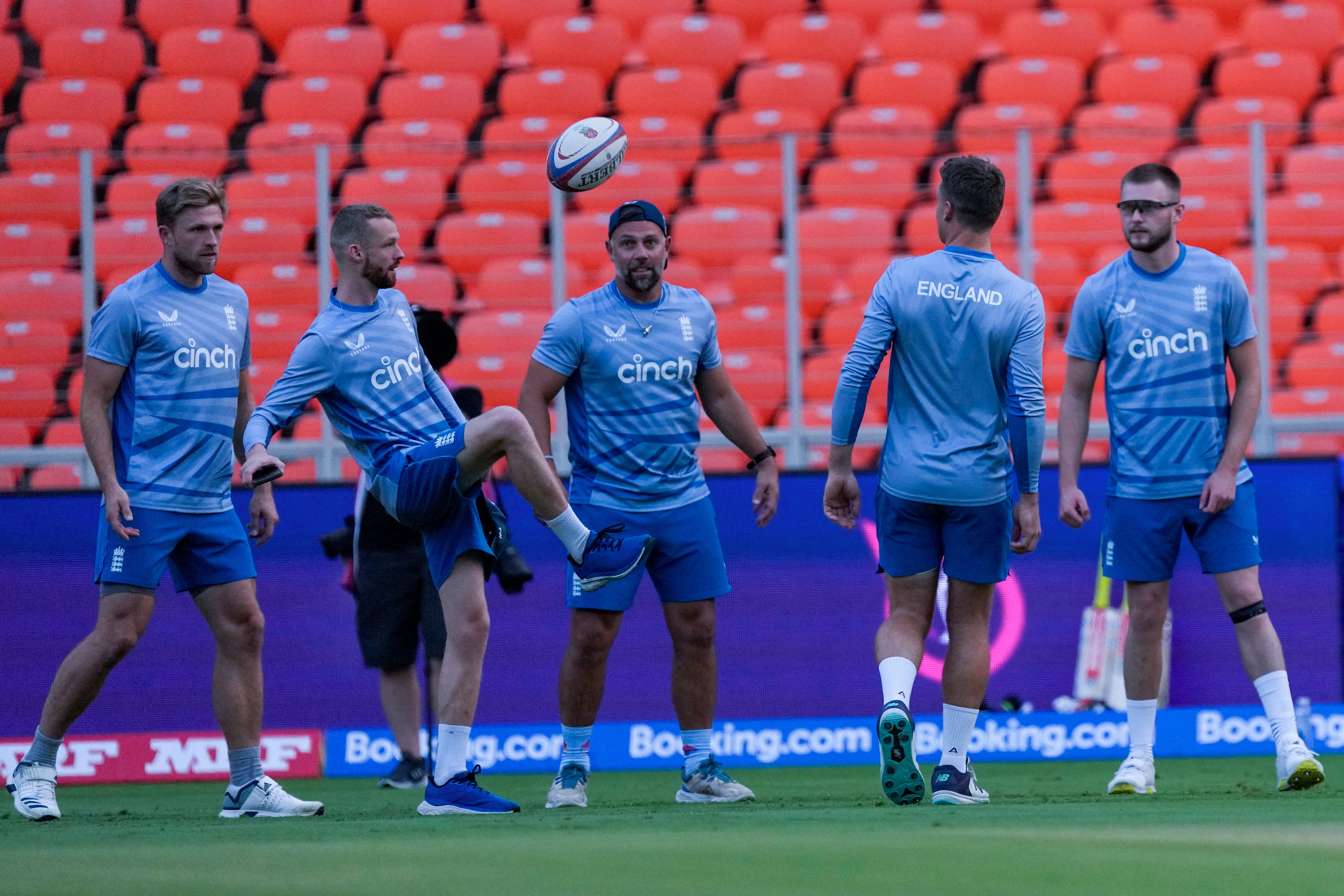 England warm up in Ahmedabad