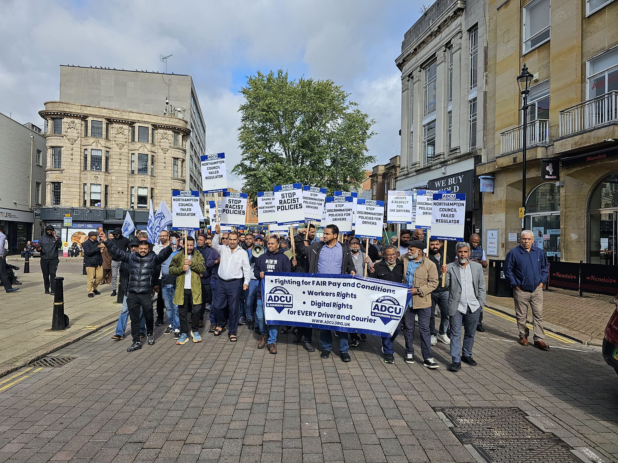Over a hundred taxi drivers came out to protest West Northamptonshire Council’s new proposed private hire licensing policy