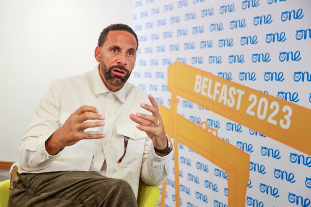 Rio Ferdinand during an interview at the One Young World summit in Belfast (Liam McBurney/PA)