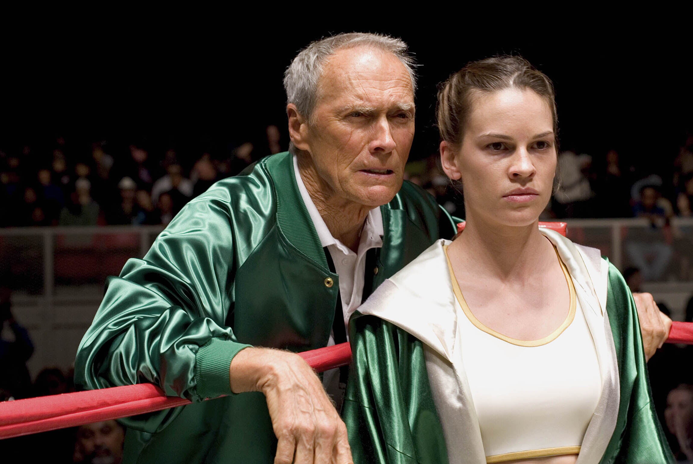 In the ring: Clint Eastwood and Swank in ‘Million Dollar Baby’