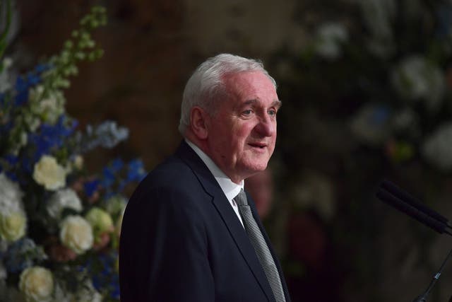 Former taoiseach Bertie Ahern delivers a speech during a gala dinner at Hillsborough Castle, Co Down, at the end of the international conference marking the 25th anniversary of the Belfast/Good Friday Agreement. Picture date: Wednesday April 19, 2023.