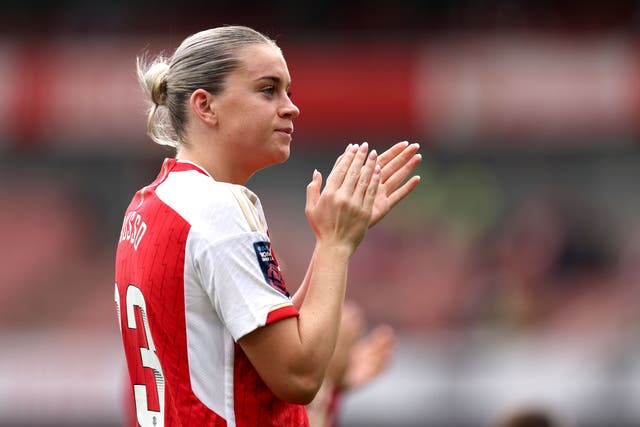 Alessia Russo will return to Leigh Sports Village for the first time since joining Arsenal (Steven Paston/PA)