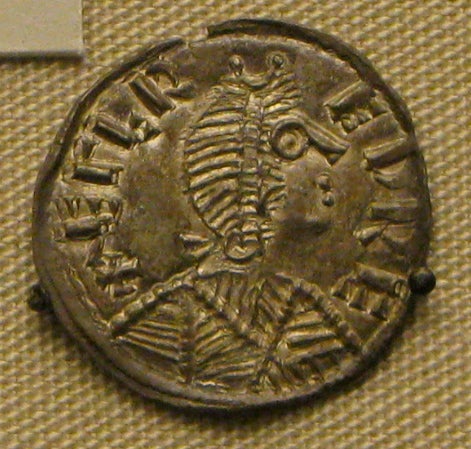King Alfred the Great was closely associated with Cheddar, the area where the giant silver brooch was found. This silver coin showing the king is in the British Museum.