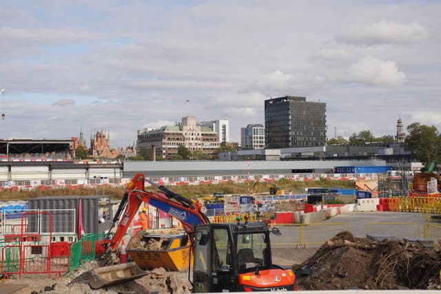 The construction site for the HS2 project at Euston in London (Lucy North/PA)