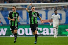 Brighton rally from two goals down to earn Europa League draw at Marseille