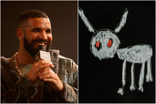 <p>Drake and For All the Dogs album cover</p>