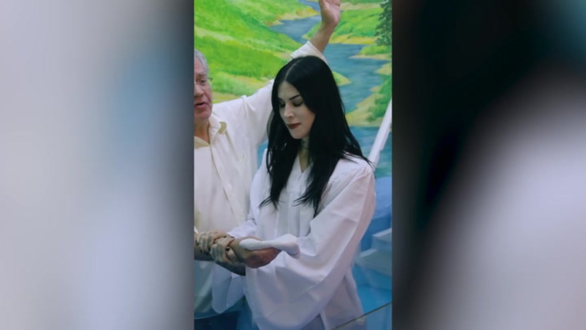 Kat Von D gets baptised a year after renouncing witchcraft as she shares video of church ceremony