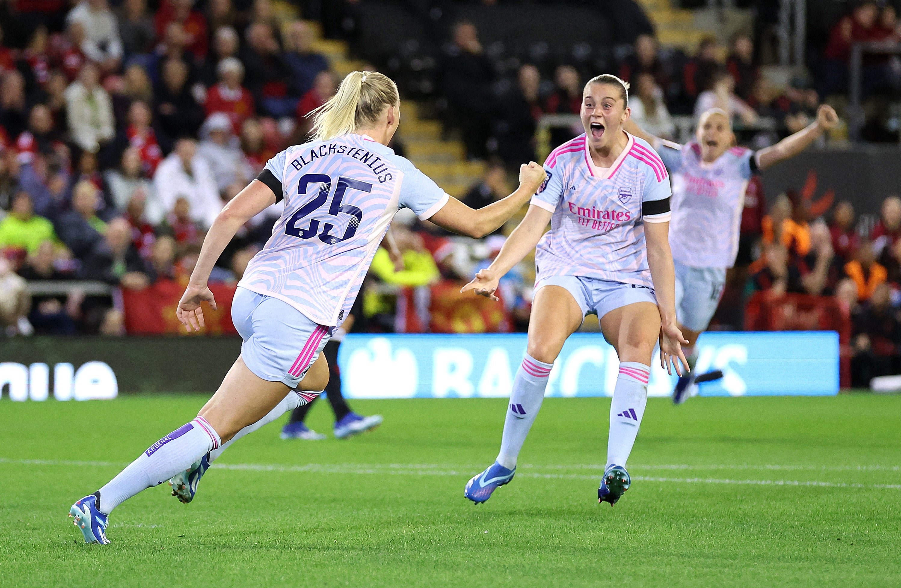 Stina Blackstenius celebrates the opening goal