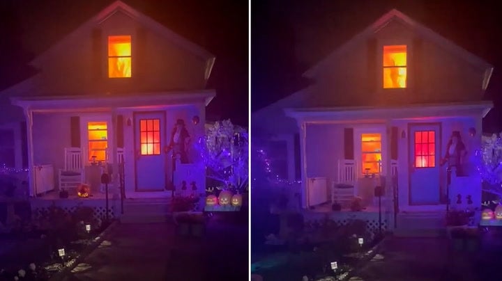 Firefighters called to New York home get spooky Halloween surprise