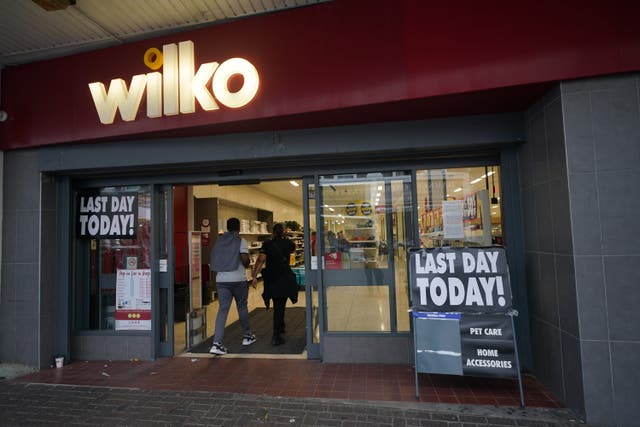 A general view of Wilko in Barking, east London. The retailer is to shut its last remaining shops on Sunday (Yui Mok/PA)