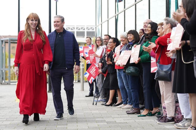 <p>Deputy Labour leader Angela Rayner and Labour Party Party leader Sir Keir Starmer, arrive at the Labour Party Conference in Liverpool (Stefan Rousseau/PA)</p>