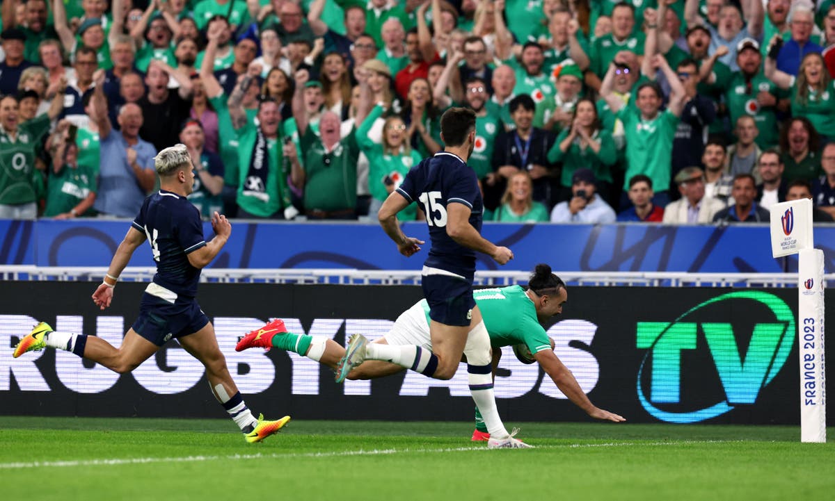 Rugby World Cup 2023 LIVE: Ireland vs Scotland score and latest updates from Pool B decider after James Lowe try