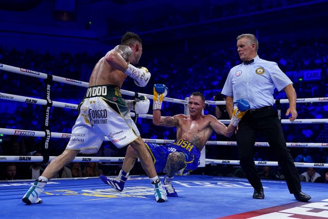 <p>Leigh Wood stops Josh Warrington in brutal fashion</p>