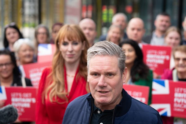 Labour Party Party leader Sir Keir Starmer and deputy leader, Angela Rayner arrive at the Labour Party Conference in Liverpool (Stefan Rousseau/PA)
