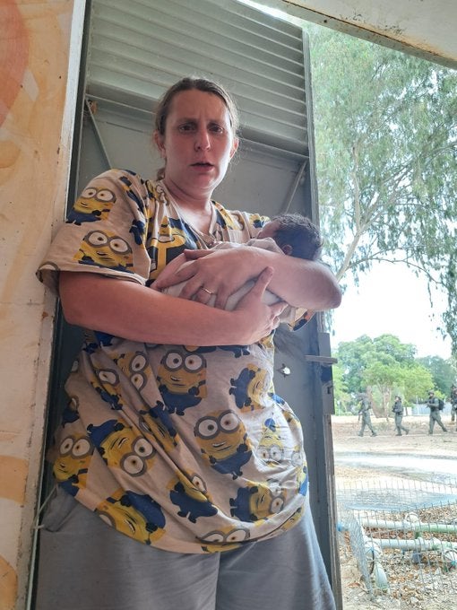 Aimee Labban, holding 10-day-old Kai