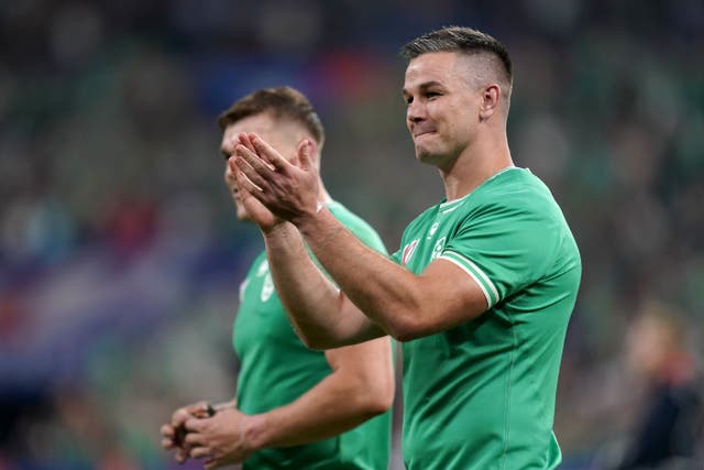 Ireland captain Johnny Sexton celebrates victory over Scotland (Andrew Matthews/PA)