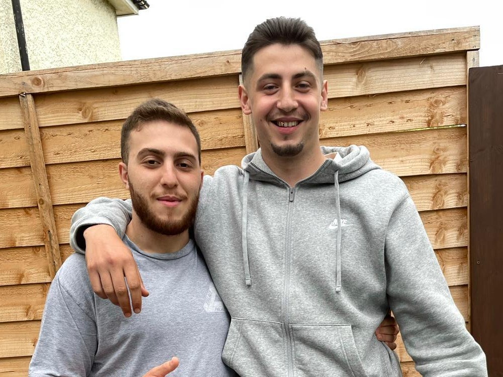 Jake Marlowe (right), who is missing in Israel, with his friend Daniel Aboudy