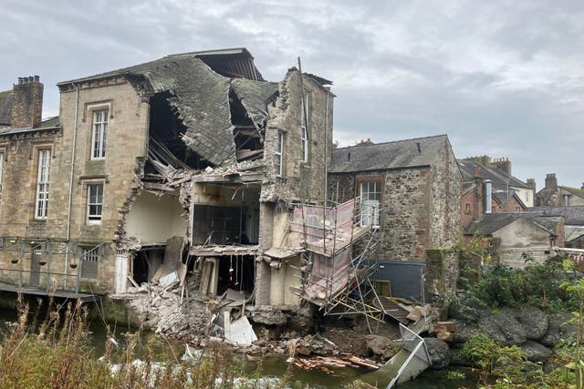 The Old Courthouse in Cockermouth has partially collapsed (Cumberland Council/PA)