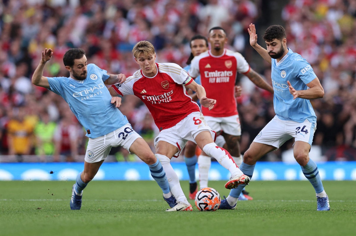 Arsenal vs Man City LIVE: Premier League score and latest updates as Declan Rice makes goal line clearance