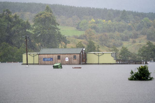 People have been urged to stay alert as flood waters inundated some areas (Jane Barlow/PA)