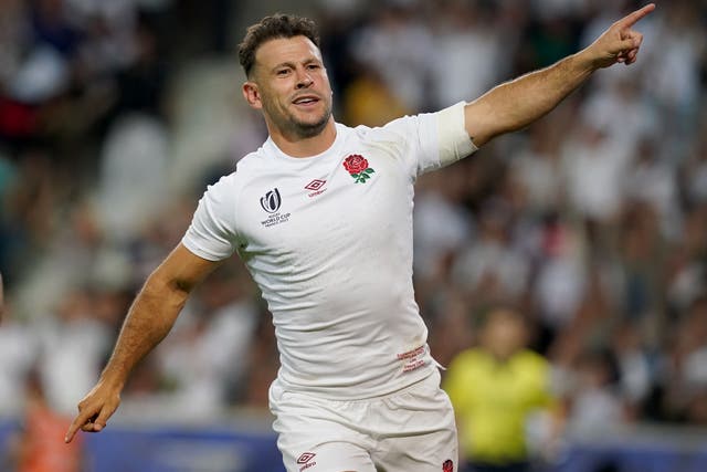Danny Care celebrates his crucial try for England (Gareth Fuller/PA)