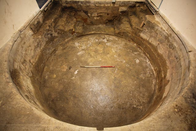 The newly excavated Bath Assembly Rooms cold bath (Wessex Archaeology/National Trust/PA)