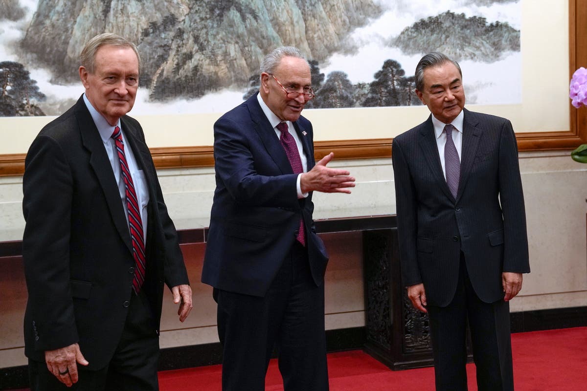 Chuck Schumer criticises China&rsquo;s reaction to Israel attack during US Congress visit to Beijing
