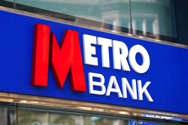 Metro Bank’s shares have been suffering since 2019 (Mike Egerton/PA)