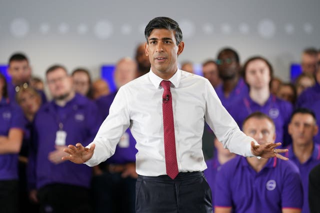 The Prime Minister visited a Currys repair and customer service centre in Nottinghamshire, where he insisted he can change the UK by doing politics differently (PA/Joe Giddens)