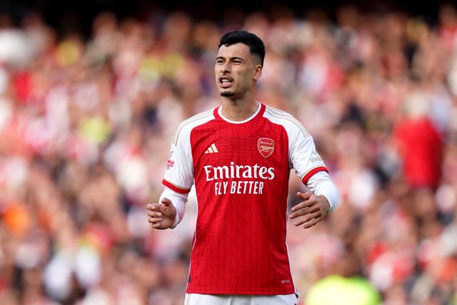 Gabriel Martinelli believes Arsenal’s win against Manchester City can only boost their belief (John Walton/PA)