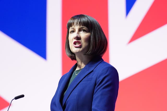 <p>Shadow chancellor Rachel Reeves making her keynote speech during the Labour Party Conference </p>