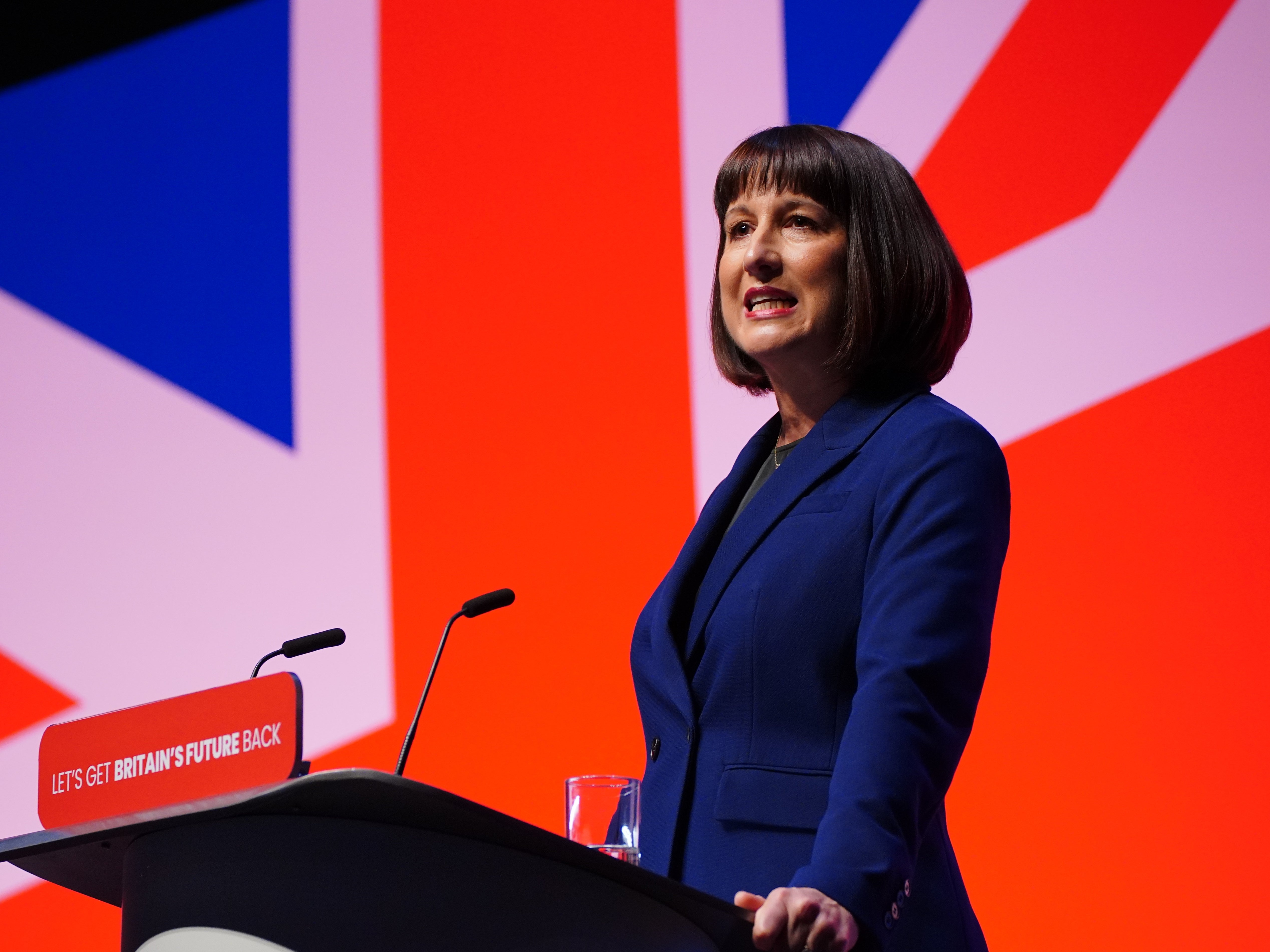 Shadow chancellor Rachel Reeves making her Labour conference speech