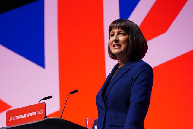 <p>Shadow chancellor Rachel Reeves making her Labour conference speech</p>